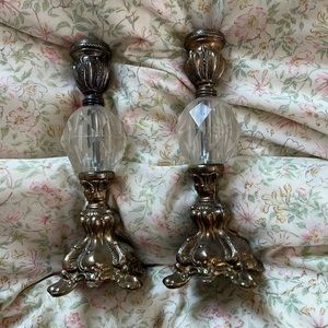 Heavy brass candle stick holders